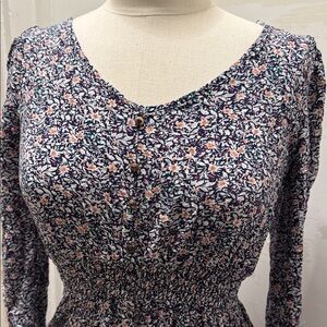 Chic Long Sleeve Floral Dress